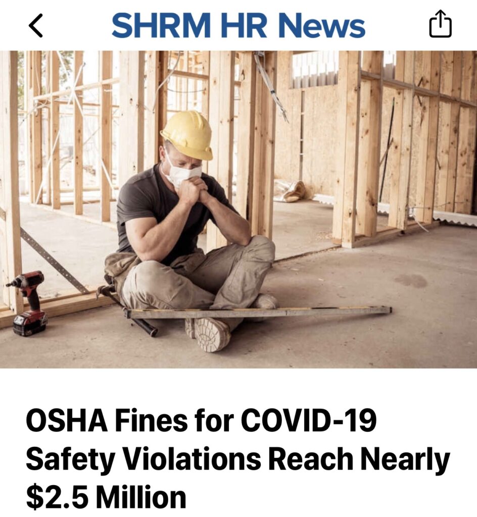 OSHA Fines for COVID-19 Safety Violations Reach Nearly $2.5 Million